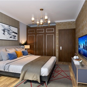 新中式 卧室 卧室主人房