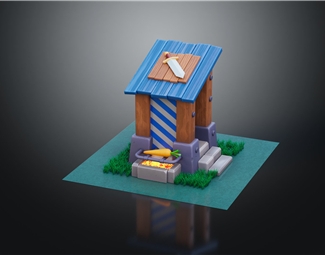 现代游戏建筑模型