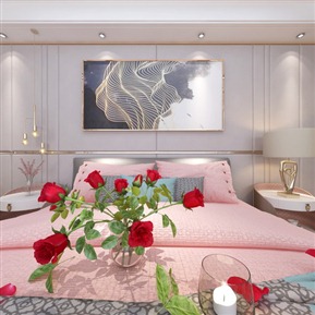 现代 卧室 奢华港式女儿海景房