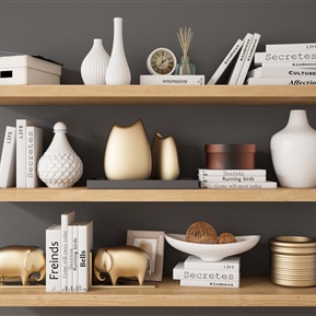 现代 墙上置物架