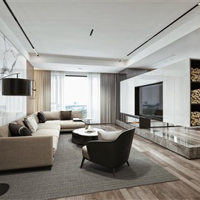 现代 客餐厅 客厅 餐厅