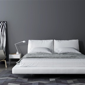 现代 双人床  床休闲椅装饰画组合