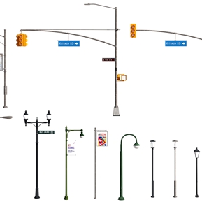 现代 路灯 路灯红绿灯