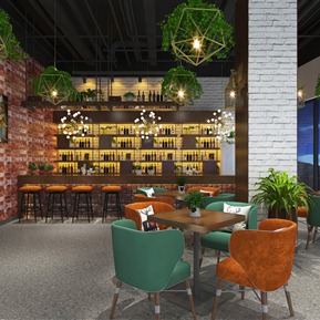 工业LOFT 餐厅 休闲区