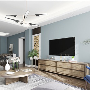 现代 客厅 客餐厅