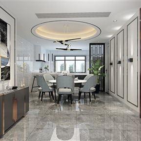 轻奢 餐厅 客餐厅 厨房