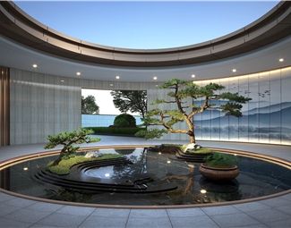 新中式室内流水景观