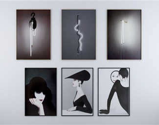 现代 人物画 荧光系列画组合