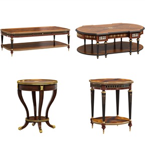 轻奢 茶几 古典茶几角几组合