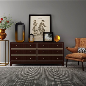 现代 玄关柜 装饰柜装饰品休闲椅组合