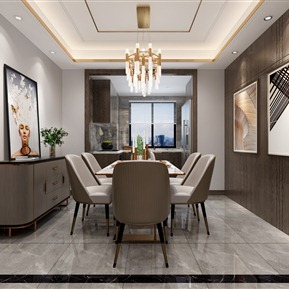 轻奢 餐厅 客餐厅 主卧 次卧