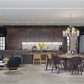 轻奢 客餐厅 高调奢华别墅餐厅