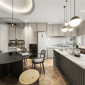 现代 餐厅 餐厅全景