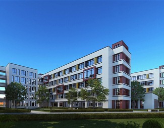 现代宿舍建筑效果图