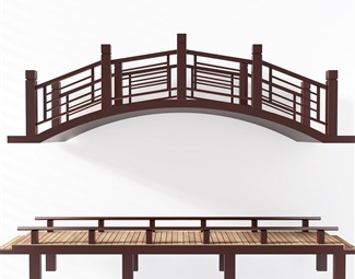 新中式中式桥3d模型下载