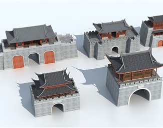 中式城墙的城门楼