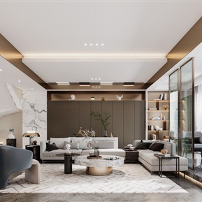 轻奢 客餐厅 别墅