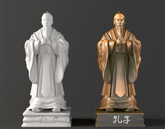 新中式古人雕塑