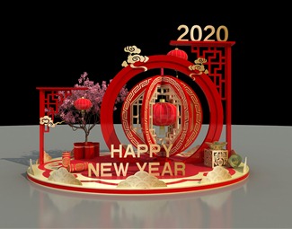 中式 美陈 春节新年美陈