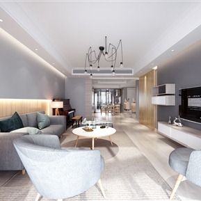 北欧 客厅 客餐厅 厨房