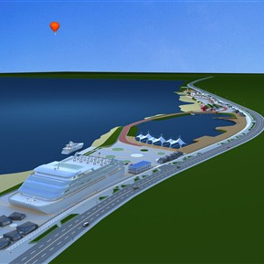 现代 鸟瞰图 景区