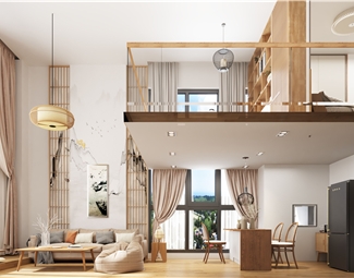 日式单身公寓客厅