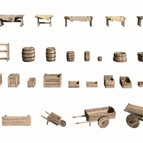 新中式 凳子 桌子板凳木箱木桶