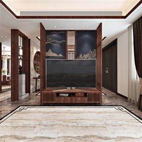 新中式 客厅 客厅餐厅门厅