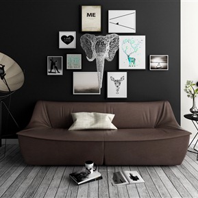 现代 双人沙发  沙发茶几组合