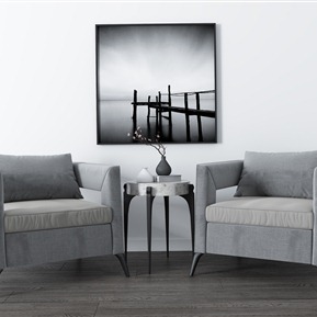 现代 休闲沙发组合 休闲椅 茶几 装饰画组合