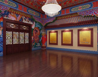 民族风 展厅 藏式佛堂大厅