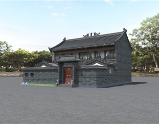 中式农村自建房院子大门