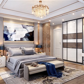 轻奢 卧室 主卧室