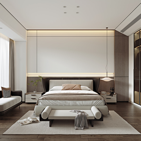 现代 卧室 主卧室