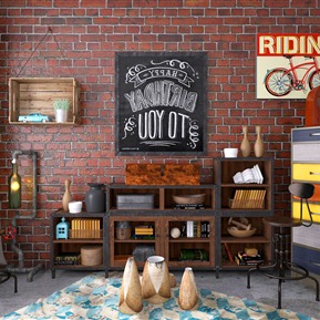 工业LOFT 装饰柜 装饰柜装饰品休闲椅装饰画组合