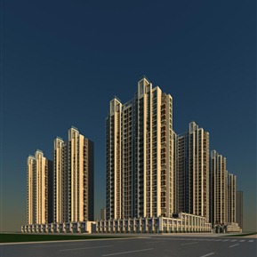 现代 住宅区 高层住宅