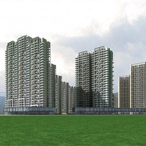 现代 住宅区 商业办公楼高层