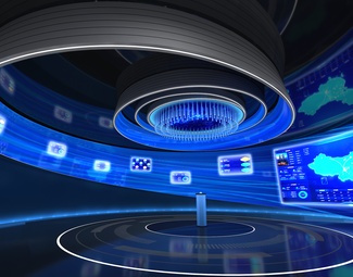 现代 展厅 螺旋型造型墙