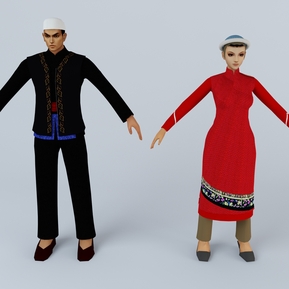 现代 双人 少数民族服装