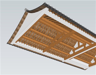 中式中式建築屋頂構件su模型下載-3d溜溜網