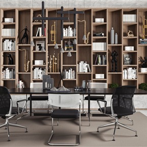 现代 办公桌椅 办公桌椅书柜组合