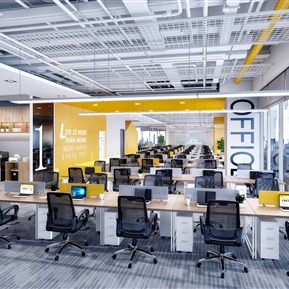 现代 公共办公区 敞开式办公区