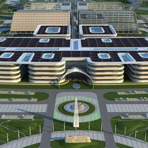现代 办公楼 太阳能大楼