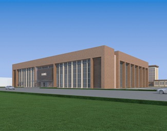 现代 体育馆建筑 工程兵学校体育馆