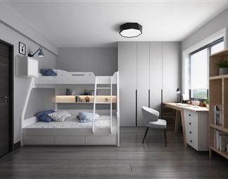 现代高低床卧室