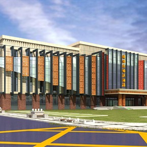 新中式 酒店建筑 酒店场馆图书馆