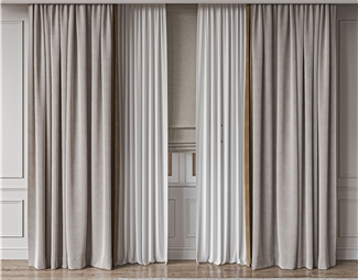 现代米色窗帘