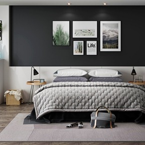 北欧 背景双人床 床组合