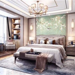 新中式 卧室 主卧室
