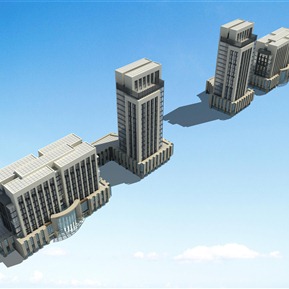 现代 办公楼 办公楼鸟瞰